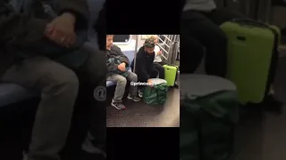 Only in NY, man poops in bucket on Subway train.