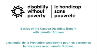 Basics of the Canada Disability Benefit with Prof Jennifer Robson