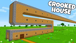 I found a CROKED VILLAGER HOUSE in Minecraft ! What's inside the LONGEST DOOR ?