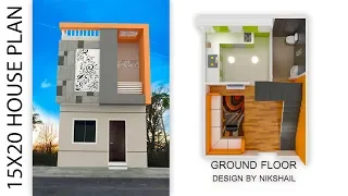 300 sqft 15X20 House plan with 3d elevation by nikshail