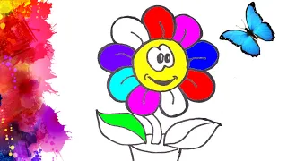 🌺 Як Намалювати Квітку 🌺🌺🌺 Намалювати малюнок Квітку🎨 Малювання для дітей