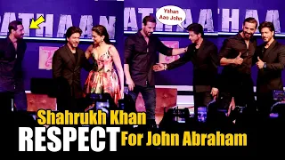 Shahrukh Khan Shows Respect For John Abraham In Front Of Deepika Padukone At PATHAN Success Meet