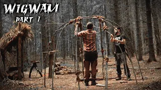 Building a Wigwam with Natural Materials | Bushcraft Shelter (PART 1)