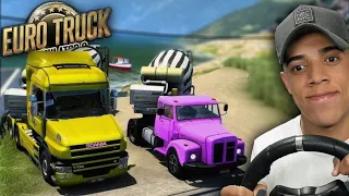 É SÓ NÃO CAPOTAR O CAMINHÃO E TÁ TUDO BEM! - EURO TRUCK SIMULATOR 2 no VOLANTE!