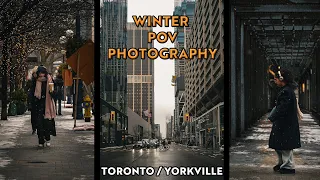 Snow In Toronto. Relaxing 25 minutes POV Street Photography (Yorkville)