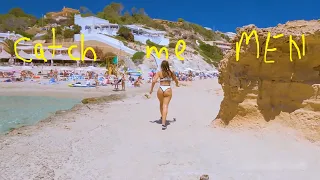 4K Walking Ibiza Beach Cala Tarida Beach Spain Beach Summer 2021 Walk Bikini Beach Walk