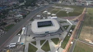 Стадион Калининград, вид сверху, аэросъемка