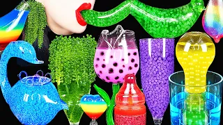 ASMR RAINBOW DRINKS *VAMPIRE BOBA TEA, EDIBLE POP IT, HONEY JELLY, FROG EGGS, BIRD GLASS, 신기한 물 먹방