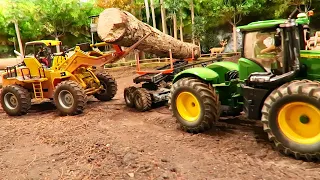 LOAD AND TRANSPORT HEAVY LOG with TRACTOR and MACHINES on the Corleone Farm