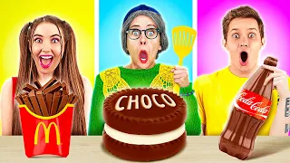 100 SCHICHTEN SCHOKO-CHALLENGE || Verrücktes Süßigkeiten-Duell! Riesiges Essen von 123 GO! FOOD