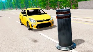 Kia Rio vs Bollards – BeamNG.Drive