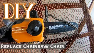How to put the CHAIN back on a WORX 8" Electric Chainsaw - Amazon Easy DIY