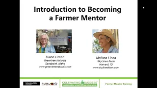 Farmer Mentor Training Introduction - Webinar