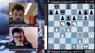 AMAZING ATTACK!! Magnus Carlsen vs Maxime Vachier Lagrave Blitz Chess 2020