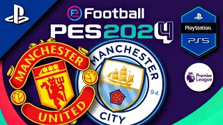 PES 2021 | Manchester United v Manchester City | 23/24 PL Season | 4K HDR 60fps PS5 Gameplay