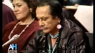 1989 - American Indian Activist Russell Means testifies at Senate Hearing