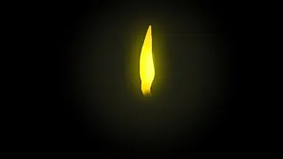 Огонь для свечи - футаж горящая свеча на прозрачном черном фоне для видеомонтажа.