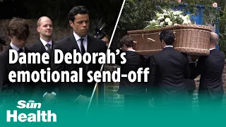 Dame Deborah James’s kids lead funeral procession during emotional send-off