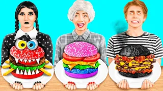 Reto De Cocina Wednesday vs Abuela | Batalla de cocina con artilugios secretos de FUN FOOD