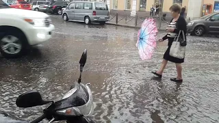 Потоп в честь реконструкции на Тираспольской площади 24.09.2018