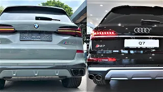 New BMW X5 Facelift M60i 2024 vs New Audi SQ7 2023 - STARTUP and Revs comparison