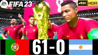 FIFA 23- PORTUGAL 61-0 ARGENTINA ! RONALDO VS MESSI ! FIFA WORLD CUP QATAR 2022 !PS5 [4K] GAMEPLAY!