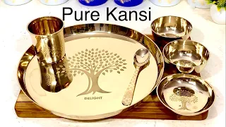✨Pure KANSA THALI SET✨ ✔️AYURVEDIC Healthy Utensil BENEFITS | BRONZE SET | Bhojan/Dinner/Thali Set