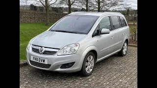 2011 11 VAUXHALL ZAFIRA 1 8 DESIGN