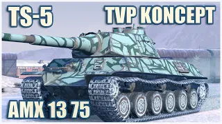 TS-5, TVP VTU Koncept & AMX 13 75 • WoT Blitz Gameplay