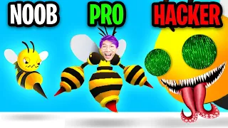 Can We Go NOOB vs PRO vs HACKER In MURDER HORNET!? (CRAZY APP GAME!)