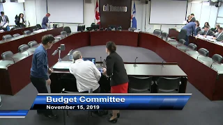 Budget Committee - November 15, 2019