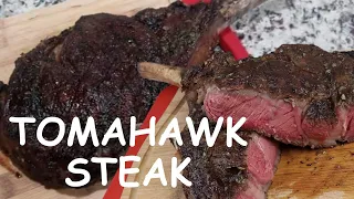 Chef makes Grilled Tomahawk Ribeye Steak