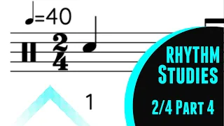 EP0125 - 2/4 Rhythm reading practice without ties or rests (Part 4) - clap and count rhythms