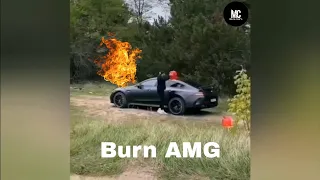 Another One Rich Russian Blogger Burn his GT53s AMG 4-Door 😱😢