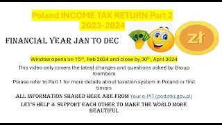 | Poland Income Tax Return part 2 | 2024 | PIT 11 | Tax Relief | Check Description |