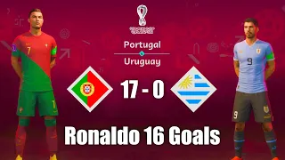 FIFA 23 - PORTUGAL 17 - 0 URUGUAY - Ronaldo 16 Goals - FIFA World Cup Final - Gameplay [4K]