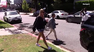 Video: Hailey Baldwin puts on a leggy display out in Los Angeles