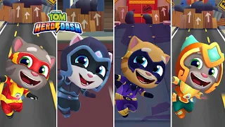 Talking Tom Hero Dash Super Tom Vs Moonlight Angela Vs Midnight Ginger Vs Gold Flash Tom Gameplay