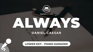 Always - Daniel Caesar (Lower Key - Piano Karaoke)