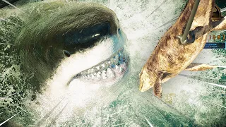 MEGALODON EATS MOSASAURUS + All Aquatics, Skins, Feeding & Battling!! Jurassic World Evolution 2 HD