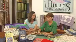 Phyllis demonstrates making a rug