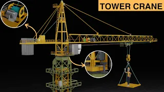 Tower Crane Explained || How Tower Crane Adjust Height  - 3D Animation