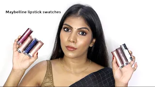 Maybelline lipstick swatches on lips ♡ lipstick swatches on indian dusky skin tones | Shuanabeauty