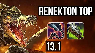 RENEKTON vs RYZE (TOP) | Rank 4 Renekton, 8/1/3, Dominating, Rank 13 | KR Challenger | 13.1