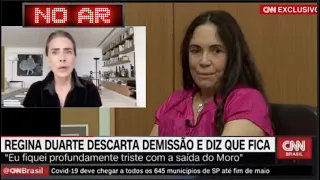 REGINA DUARTE " ABANDONA ENTREVISTA " AO VIVO NA CNN, AO VER VÍDEO DA MAITÊ PROENÇA )