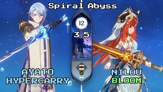 C6 Ayato Hypercarry & C0 Nilou Bloom | 3.5/3.6 Spiral Abyss Floor 12 9 Stars - Genshin Impact