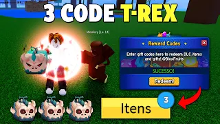 3 NOVOS CÓDIGO DA FRUTA T-rex NO BLOX FRUITS + 27 CÓDIGOS DE EXP BELI E RESET - blox fruit codes...