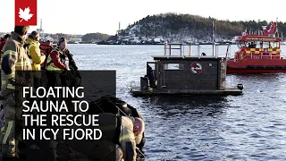 Floating sauna rescues people from car that plunged into icy Oslo fjord