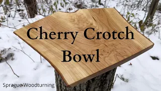 Woodturning - Natural Edge Cherry Crotch Bowl