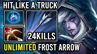 Brutal Frost Arrow 100% Shred Everyone Like Paper with Insane Crit Drow Ranger Dota 2